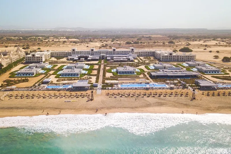 Pools with swim-up bars at Hotel Riu Palace Boavista near Praia das Dunas, the highest rated all inclusive resort in Cape Verde